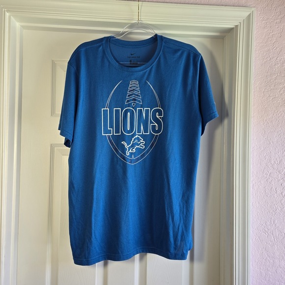 Detroit Lions Nike NFL Graphic T-shirt Men's‎ Size XL Blue Short Sleeve Football - Picture 1 of 9